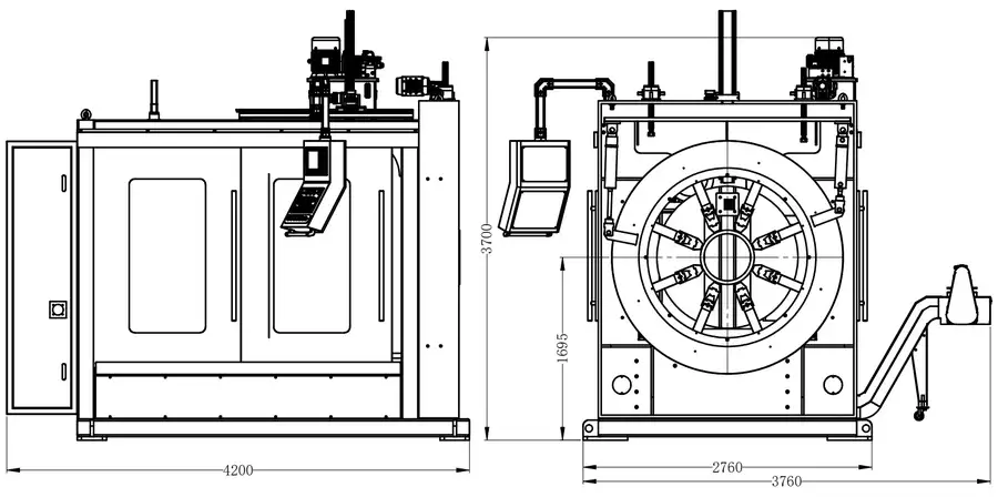 CNC beveling machine pipe